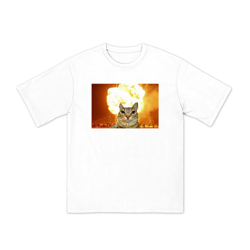 Unisex Funny Cat Print T-shirt