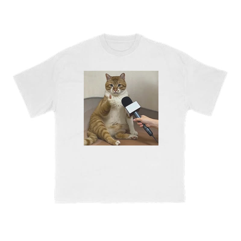Unisex Say To Your Owner Meme Cat Art Print T-shirt