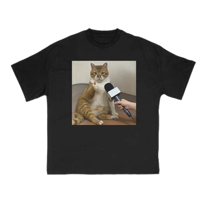 Unisex Say To Your Owner Meme Cat Art Print T-shirt