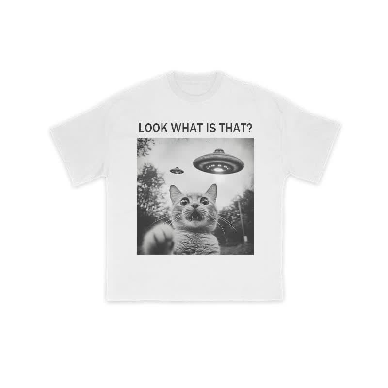 Unisex Panic Cat Art Print T-shirt