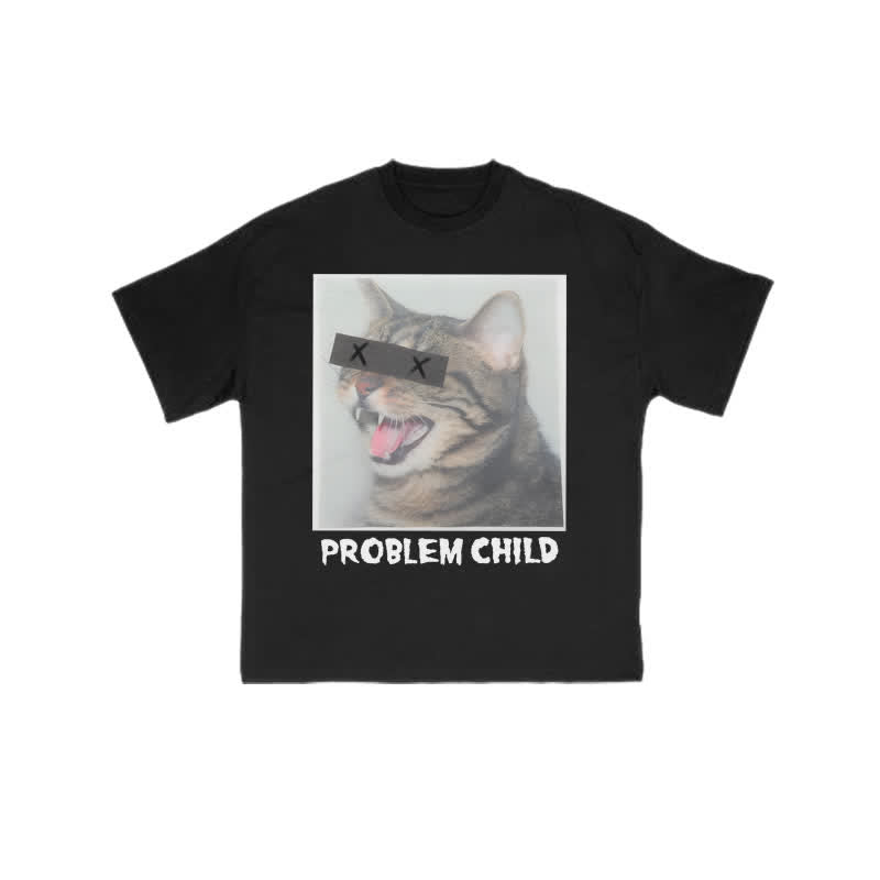Unisex Problem Cat Art Print T-shirt