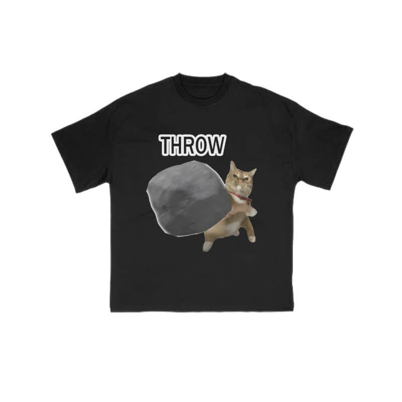 Unisex 100% Cotton Violence Cat Art Print T-shirt