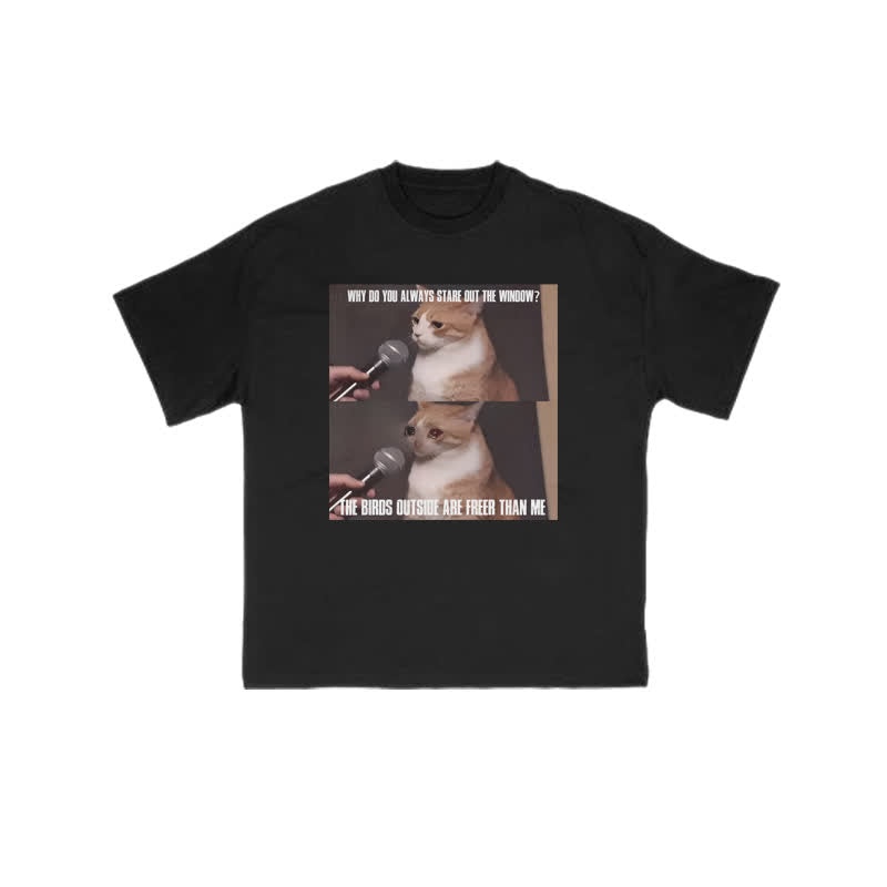 Unisex A Cat With A Story Print T-shirt