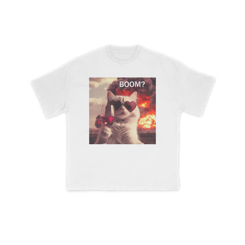 Unisex Elegant And Calm Cat Print T-shirt