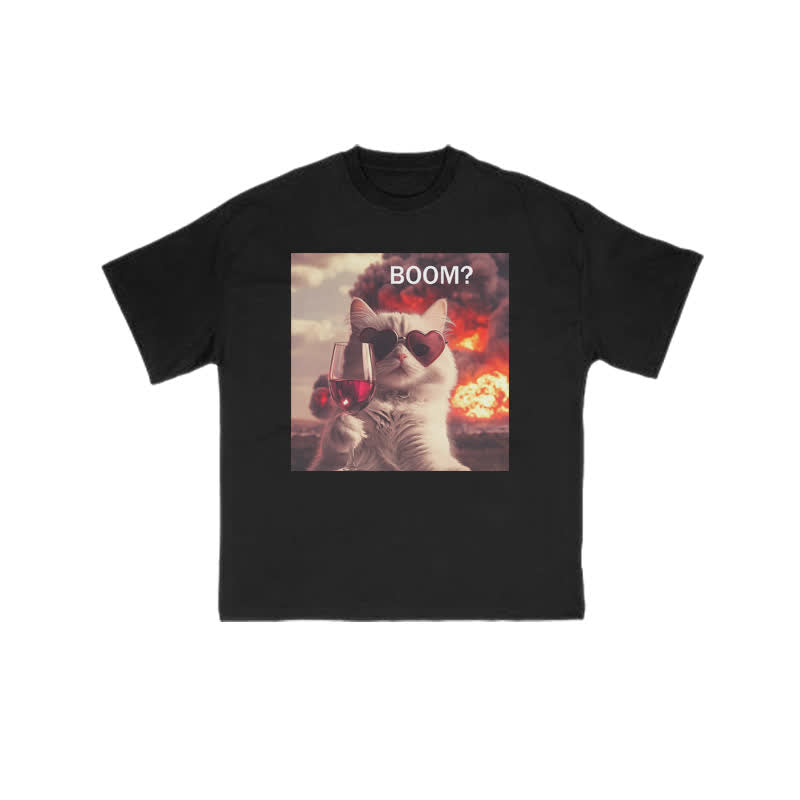 Unisex Elegant And Calm Cat Print T-shirt