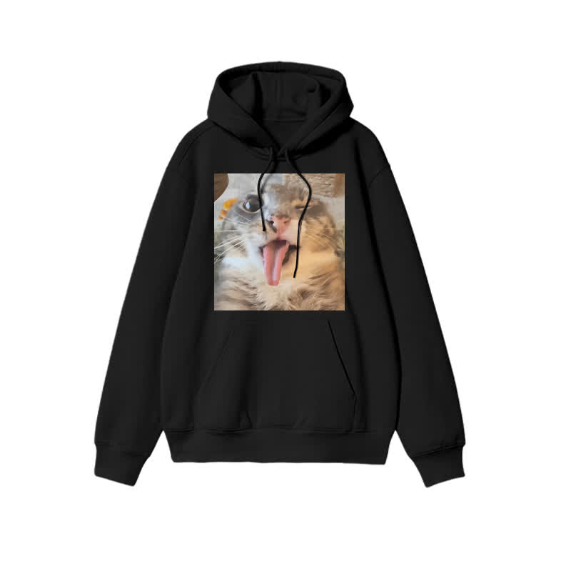 Unisex A Ghost-faced Cat That Can Take Selfies Print Hoodie