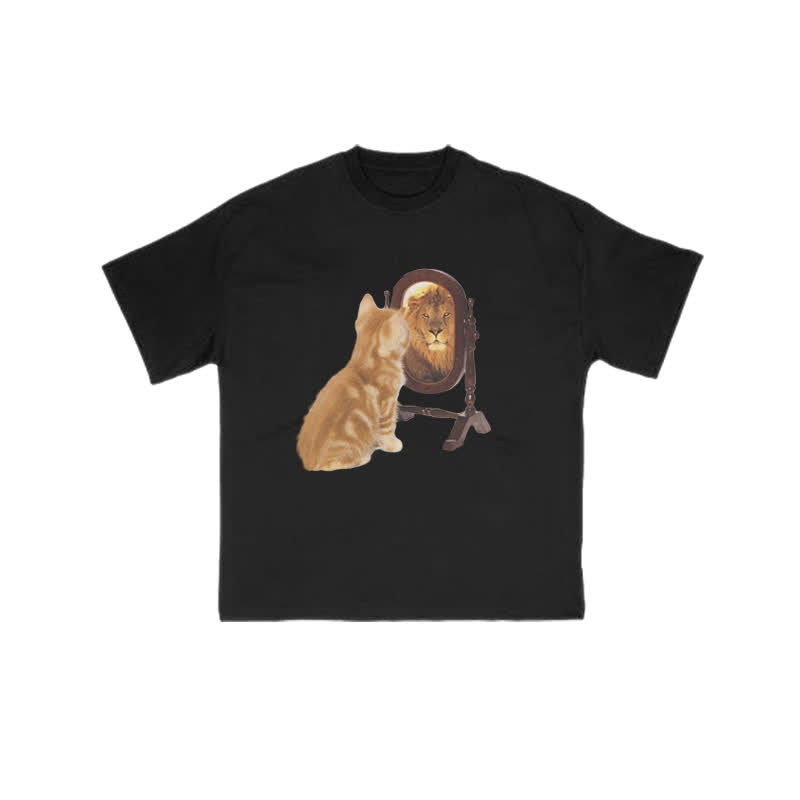 Unisex "Know Yourself" Fun Cat Pattern Print T-shirt