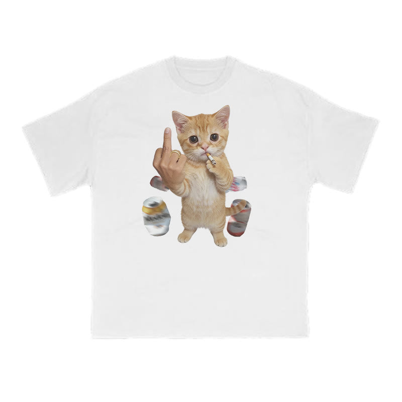 Dope Ass Cat Print T-shirt