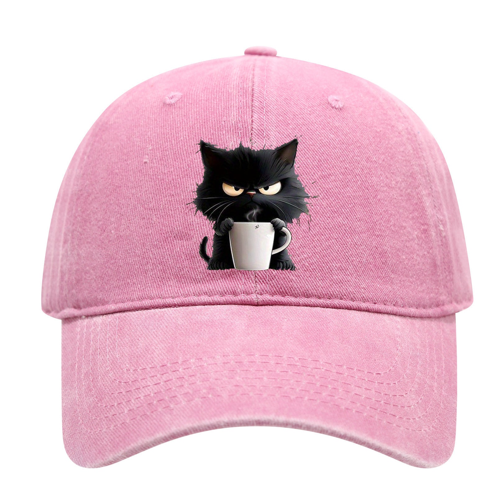 Unisex washable hat with a cat pattern.