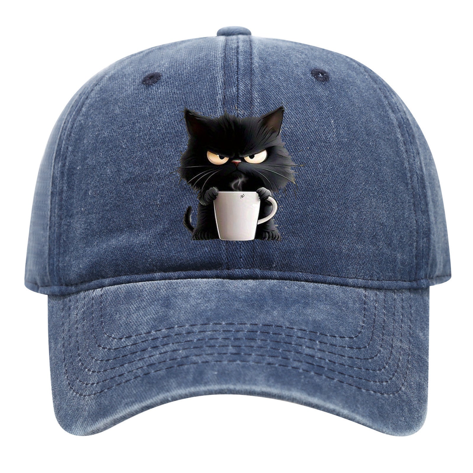 Unisex washable hat with a cat pattern.