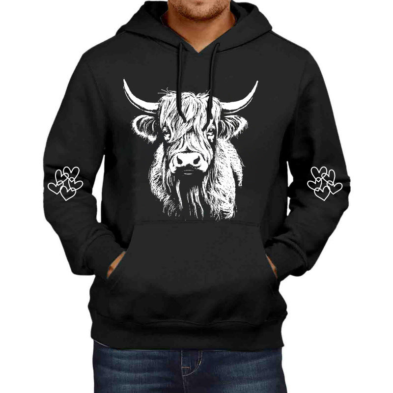 Unisex Highland Cattle Casual Hooded Sweatshirt