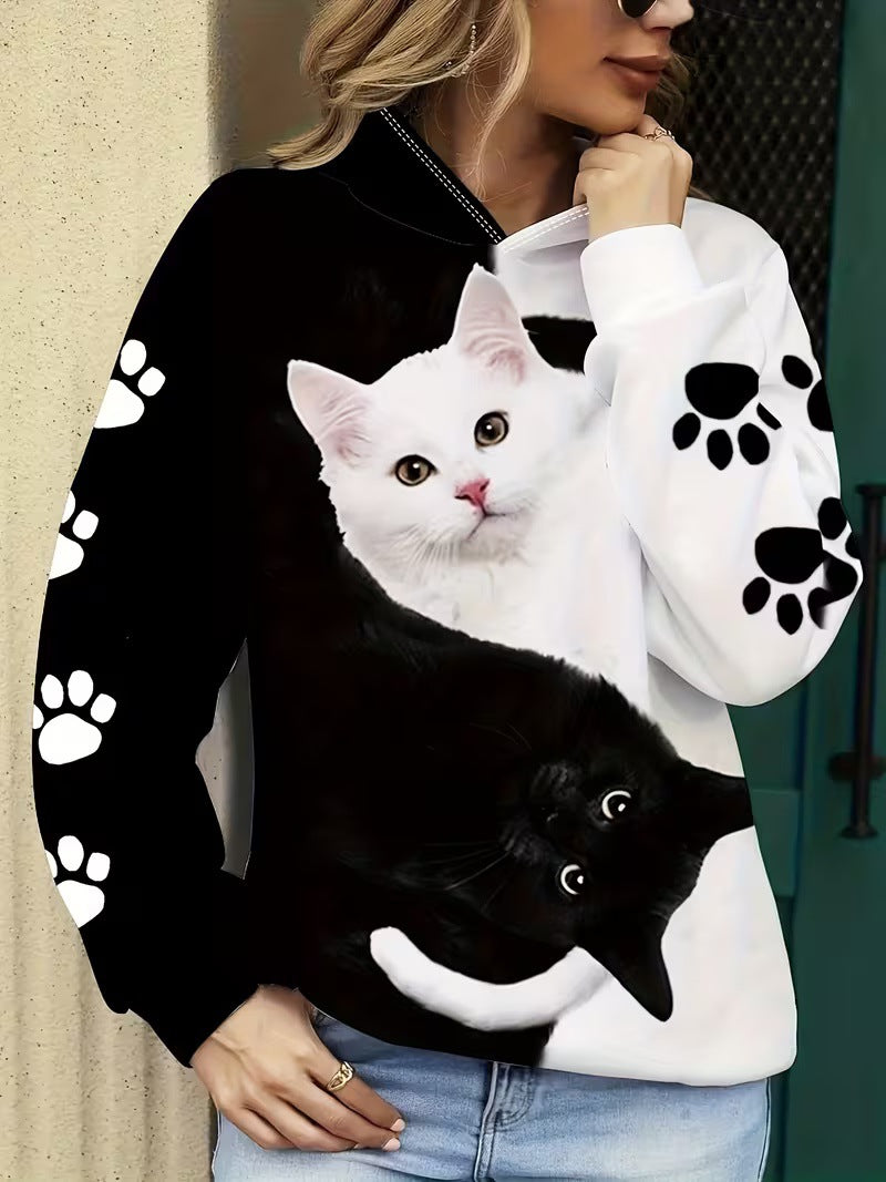 Women's trendy hoodie for cat lovers