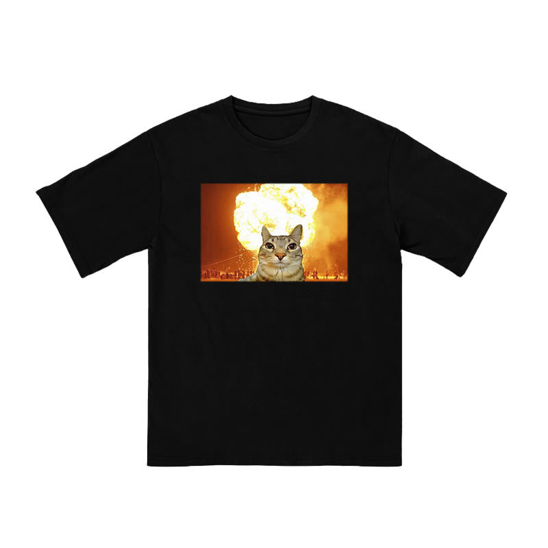 Unisex Funny Cat Print T-shirt