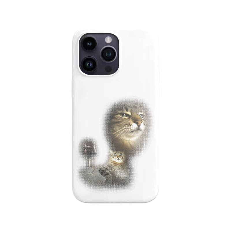 Cat And Wine Print Large Hole Phone Case