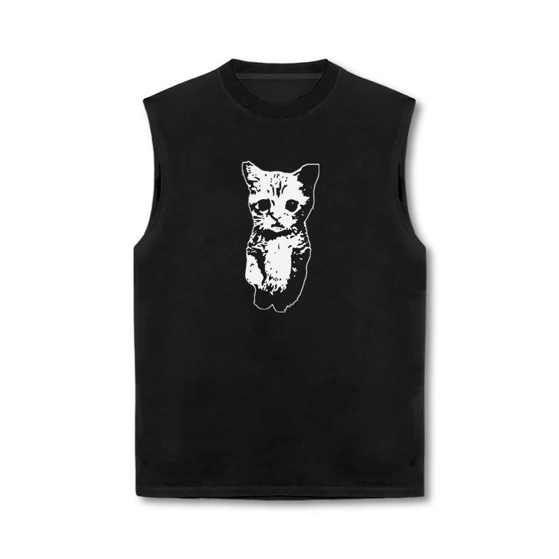 Unisex Cute Cat Print Tank Top