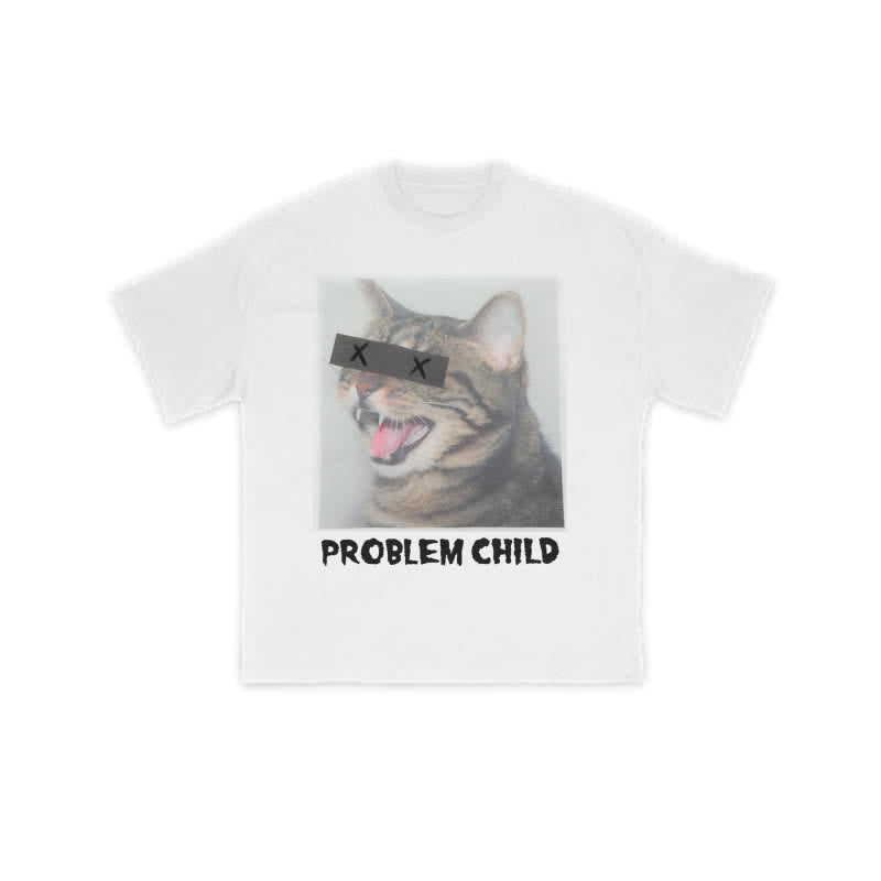 Unisex Problem Cat Art Print T-shirt