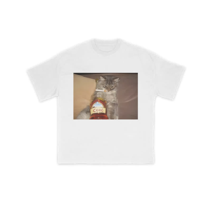 Unisex Cool Cat Art Print T-shirt