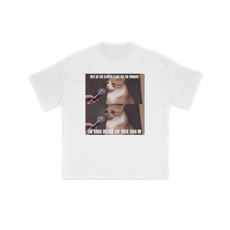 Unisex A Cat With A Story Print T-shirt