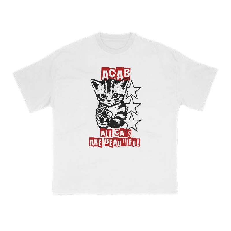 Unisex All Cats Are Beautiful Print T-shirt