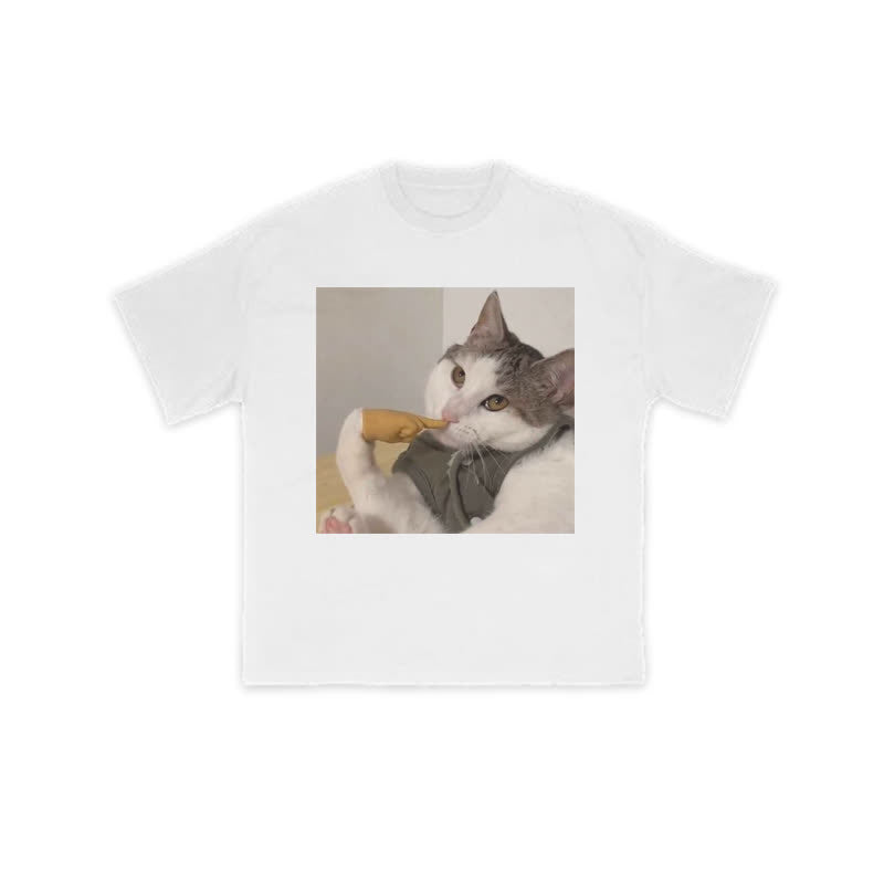 Unisex 100% Thinking About Cats Print T-shirt