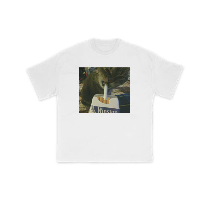 Unisex "Do You Want One?" Fun Cat Pattern Print T-shirt