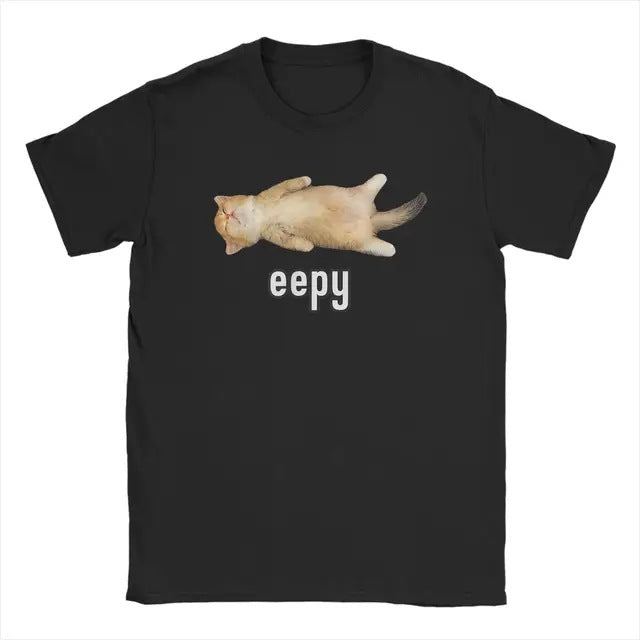 Men T-Shirt Eepy Cat Sleepy Cat Meme Awesome Tee Shirt Short
