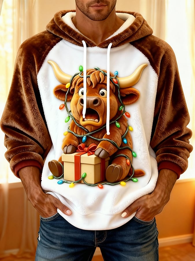 Haut à capuche en flanelle imprimée denim Highland pour homme 